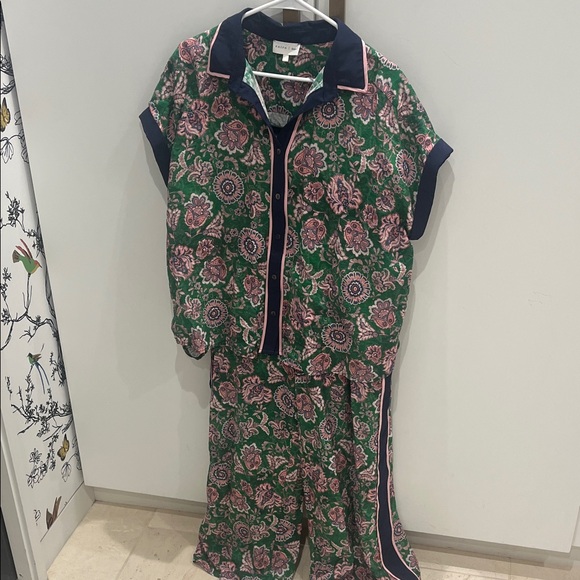 entro Pants - Floral Green and Pink lounge matching Set